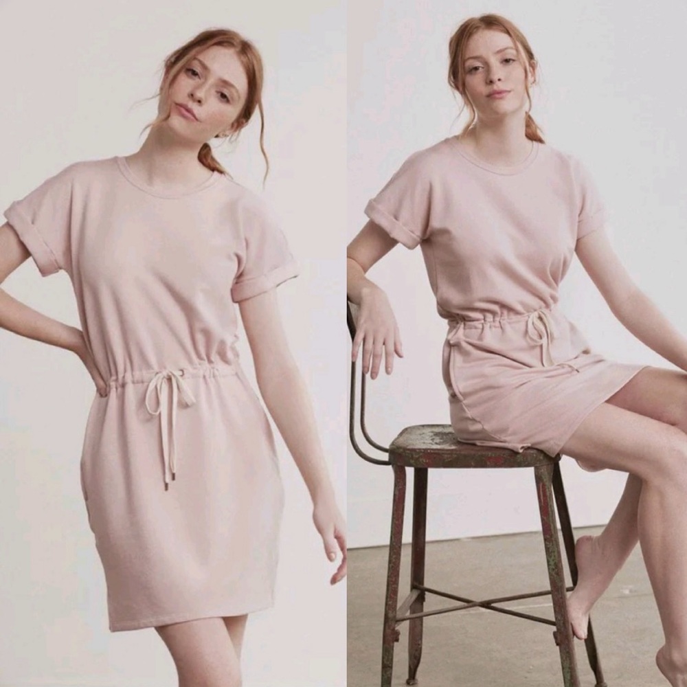 Hass Fleece Rosewater‎ Pink T-Shirt Dress NEW Size L #103